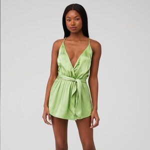Rays For Days Avery Romper - Fern Satin